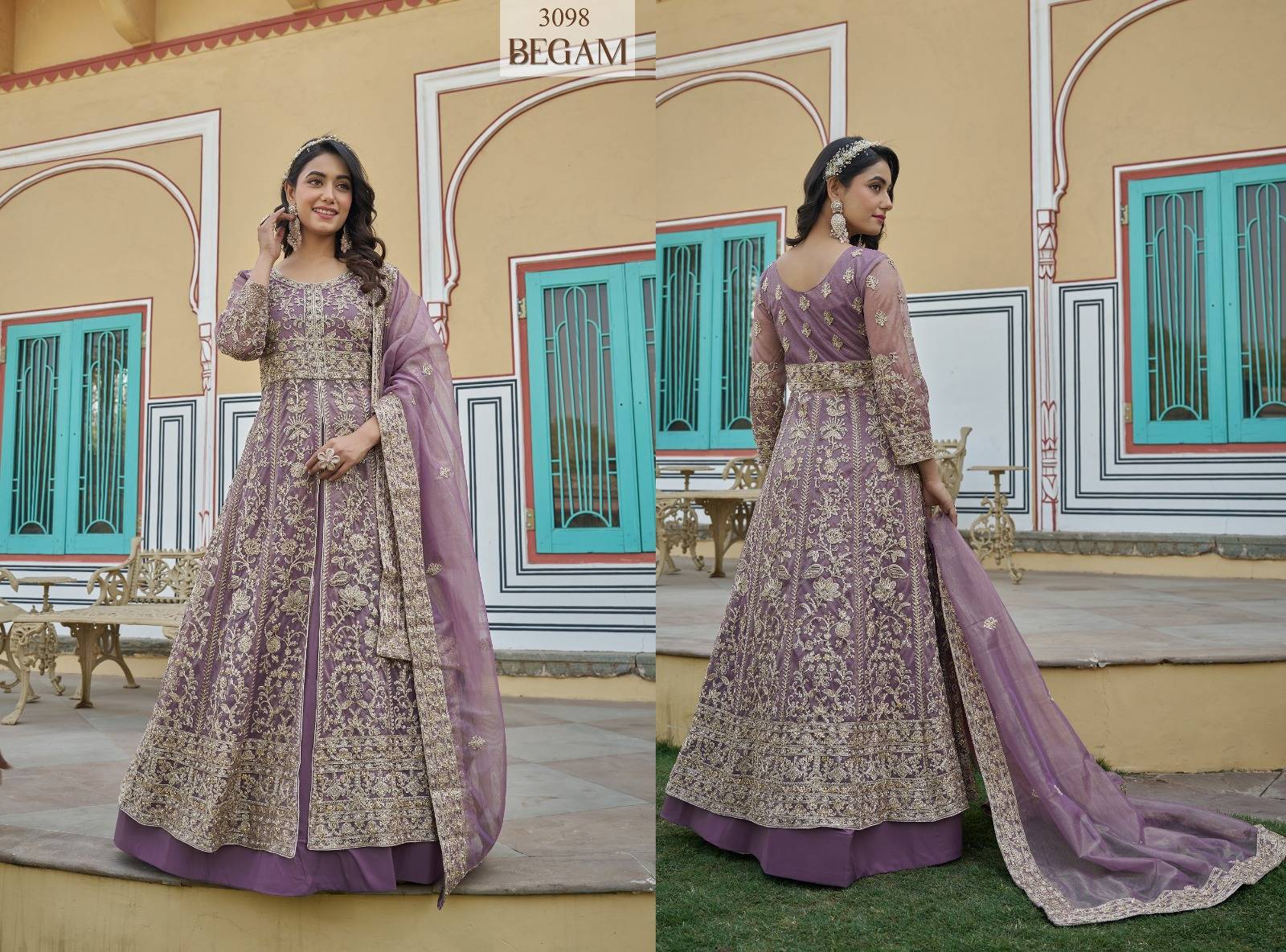 BEGAM By Senhora 3098 To 3099 Series Beautiful Festive Suits Colorful StylishPure Butterfly Net  Anarkali Gown At Wholesale Price